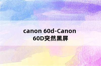 canon 60d-Canon 60D突然黑屏